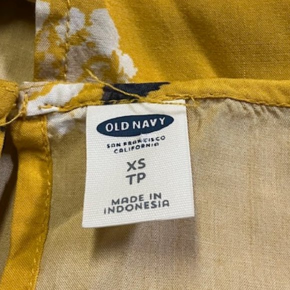 Old Navy Women's Yellow Floral Short Sleeve Crew Neck Mini Dress XS NWOT - Picture 3 of 9